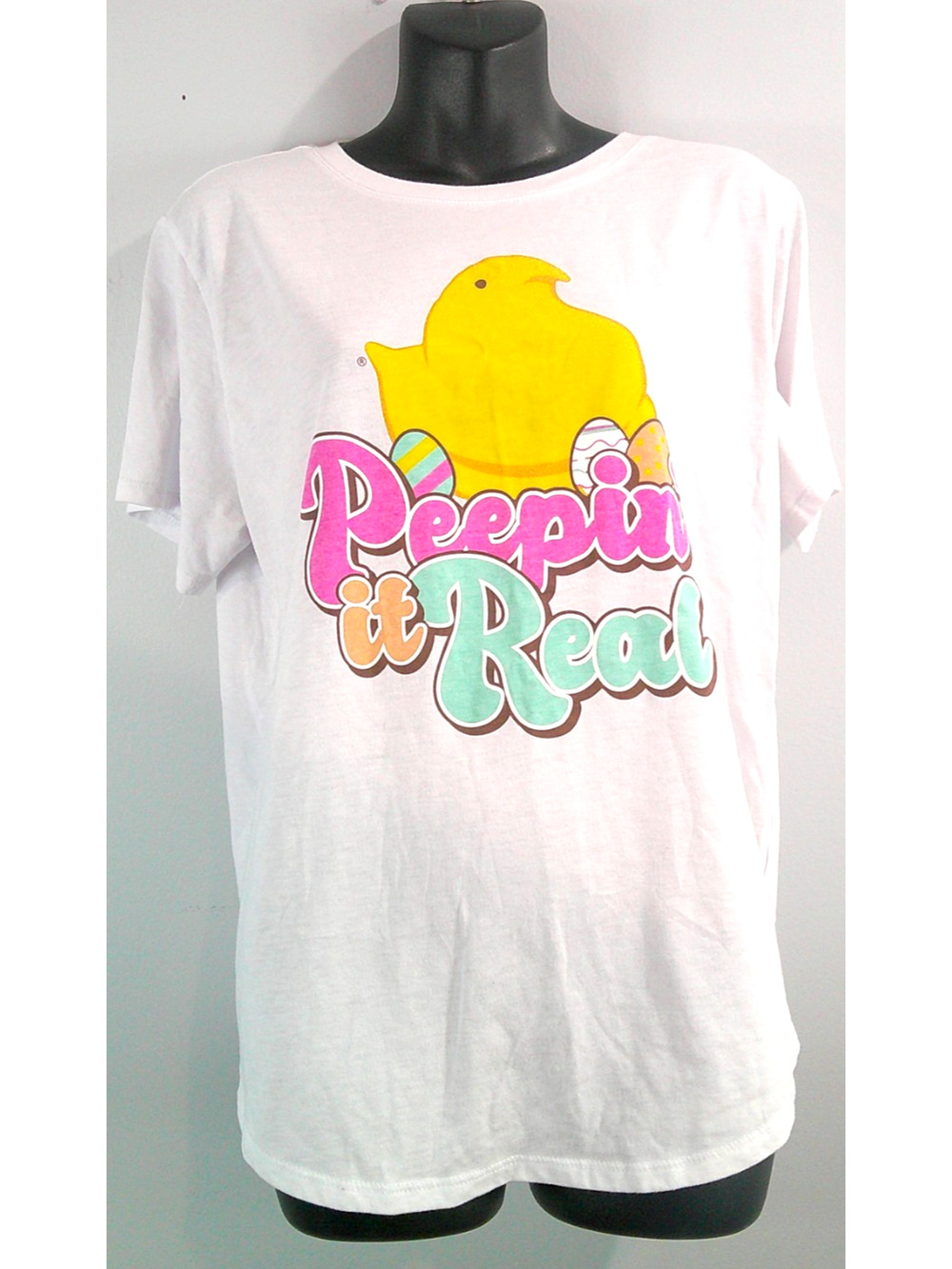 Peeps Short Sleeve T-Shirt Easter Peepin It Real Women's 3x
